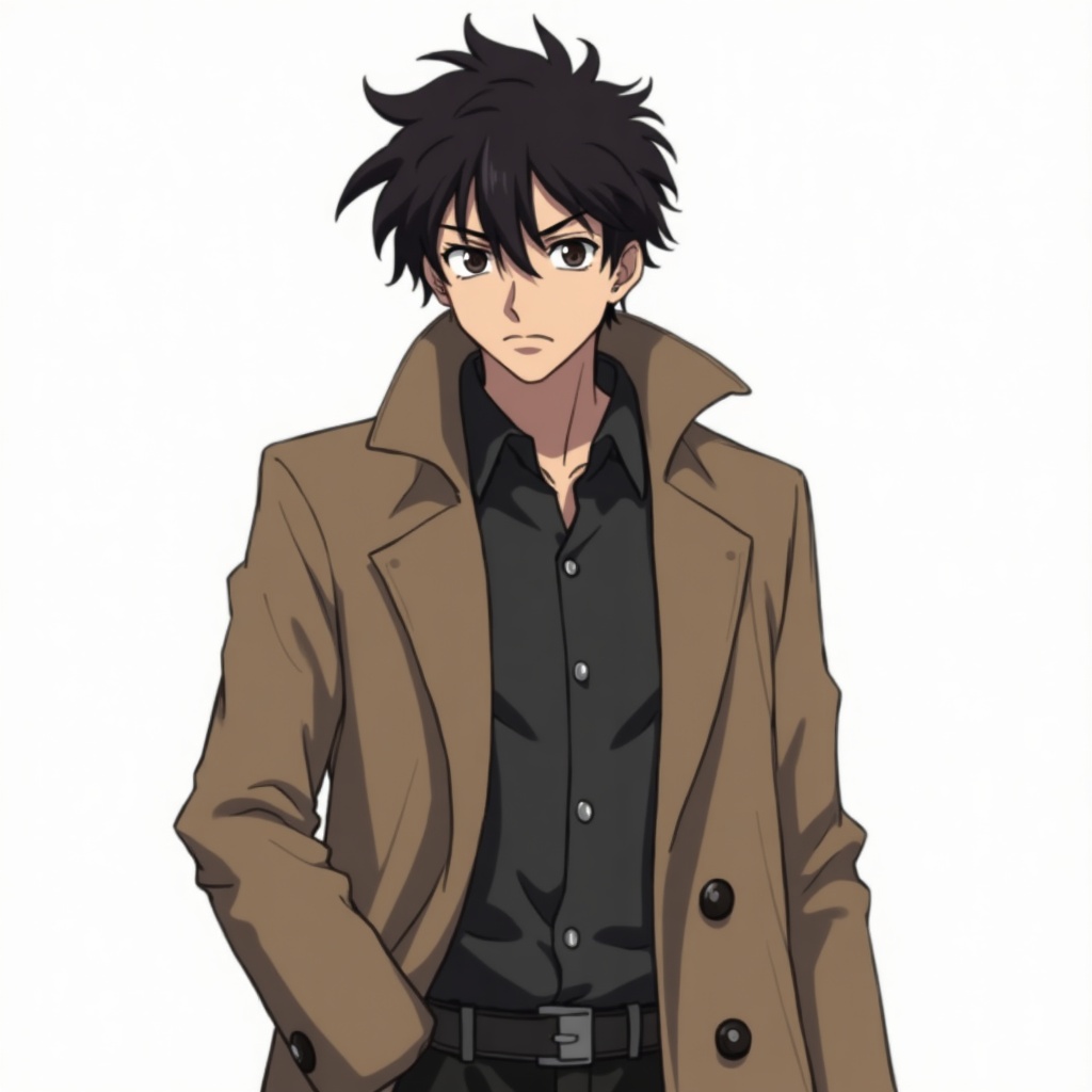 Tomás — personaje anime noir generado con IA por PersonCraft